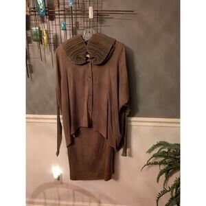 Han Feng Vtg silk and polyester top and skirt size large